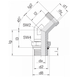 Соединение с контргайкой 24-SDAE45-S12-M18F
