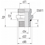 Соединение штуцерное 24-SDS-L35-U13/16-12F