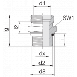 Соединение штуцерное 24-SDS-L8-M10F