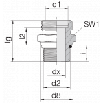 Соединение штуцерное 24-SDS-L12-U7/8-14F