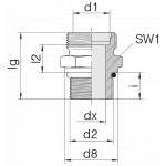 Соединение штуцерное 24-SDS-L10-U7/8-14F