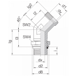 Соединение с контргайкой 24-SDAE45-S6-M12F