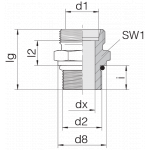 Соединение штуцерное 24-SDS-L42-U15/8-12F