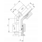 Регулируемое колено 45° со стяжной гайкой - Лёгкая и тяжелая серия - стандартовое