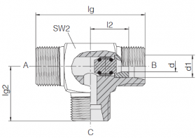 Челночный клапан трубного монтажа 24-VSOT
