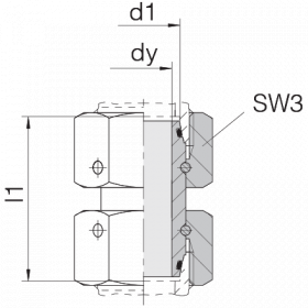 Соединение с двумя гайками 24-SW2OS-S30-CP1