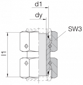 Соединение с двумя гайками 24-SW2OS-L6-CP1