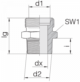 Соединение штуцерное 24-SDS-L18-M22T