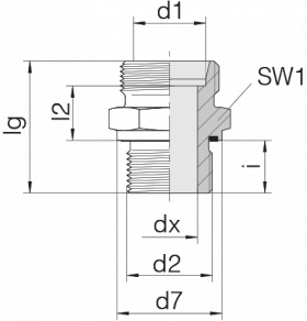 Соединение штуцерное 24-SDS-L6-M12E