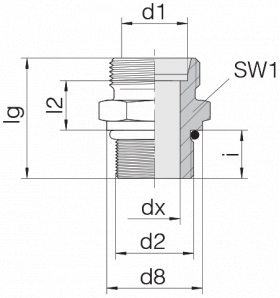 Соединение штуцерное 24-SDS-L42-U15/8-12F