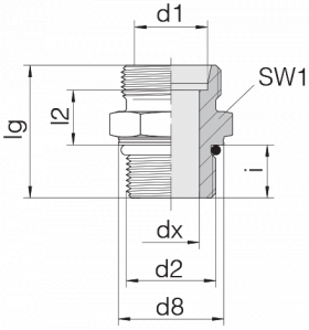 Соединение штуцерное 24-SDS-L6-M14F