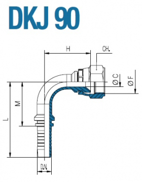 Фитинг  DKJ 90 7/16"-20 05