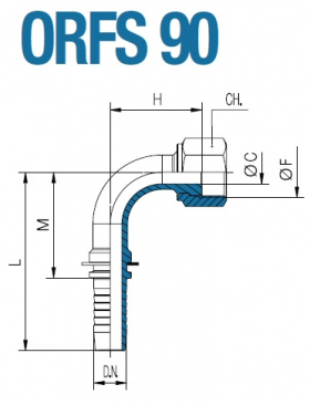 Фитинг  ORFS 90 9/16"-18-06