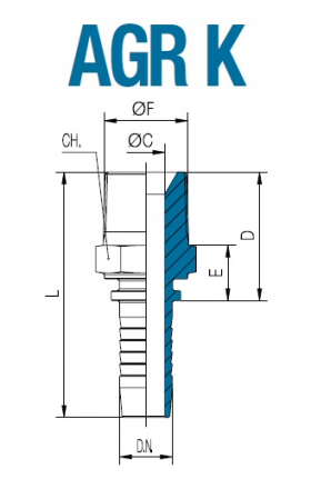 Штуцер AGR K 1/2" 13